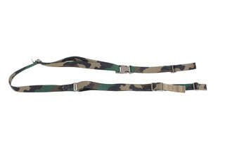 Forward Controls Design 2-point carbine sling. Woodland with tan tab.